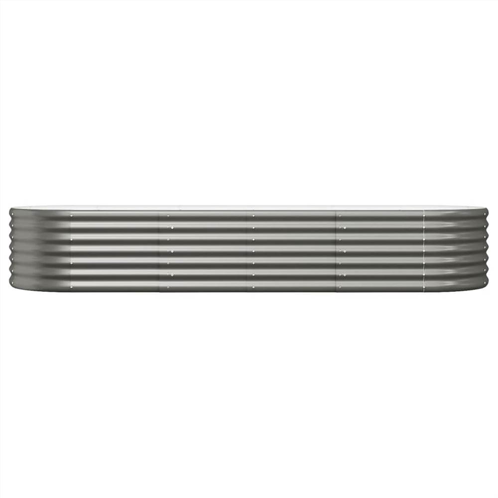 Garden Planter Powder-coated Steel 224x80x36 cm Grey