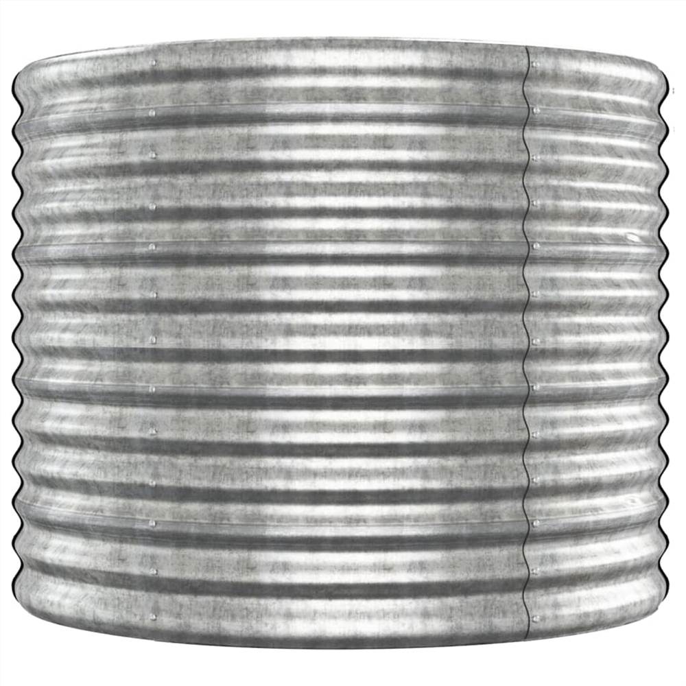 Garden Planter Powder-coated Steel 512x80x68 cm Silver