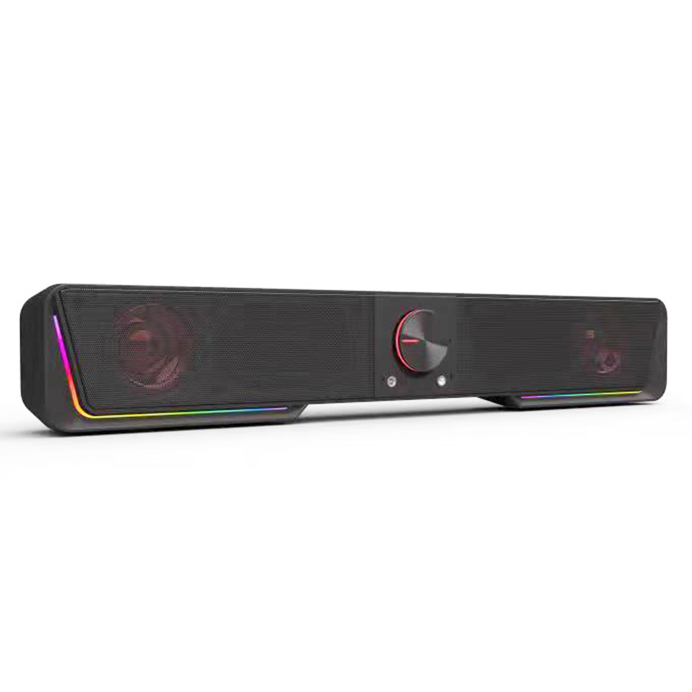 Barra de som Redragon GS570 Darknets RGB Bluetooth 2.0 canais com alto-falantes duplos e iluminação dinâmica - preto