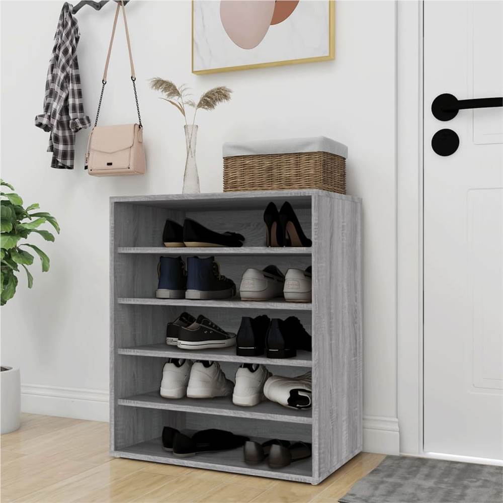 Shoe Cabinet Grey Sonoma 60x35x70 cm Engineered Wood