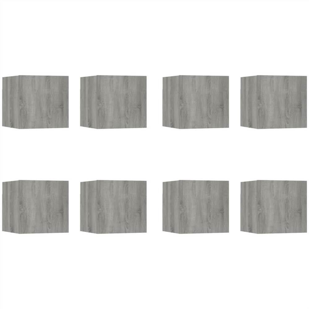 Wall-mounted TV Cabinets 8 pcs Grey Sonoma 30.5x30x30 cm