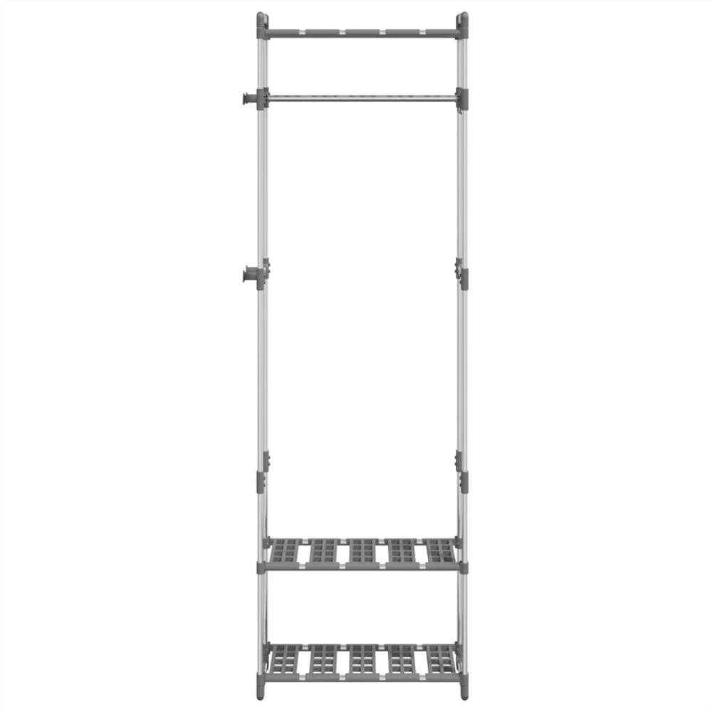 3-Tier Clothes Rack Silver 59x29x192 cm Aluminium