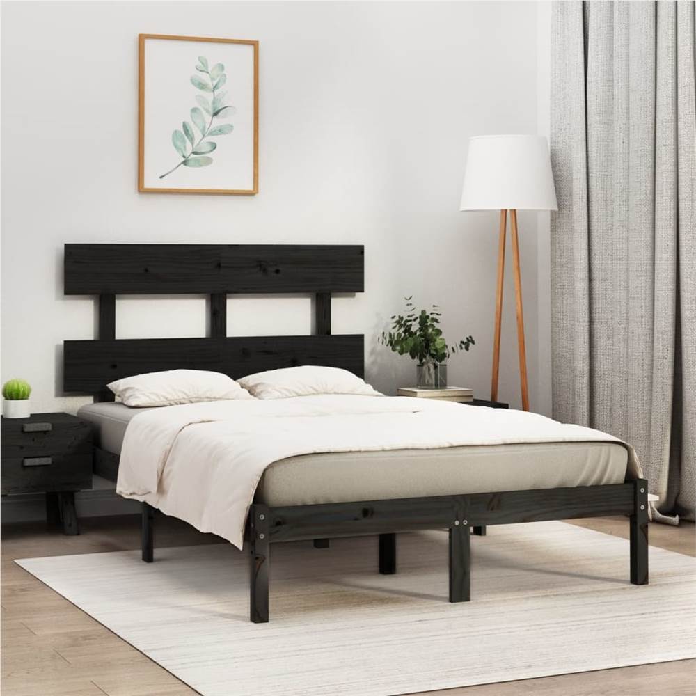 

Bed Frame Black Solid Wood 150x200 cm 5FT King Size