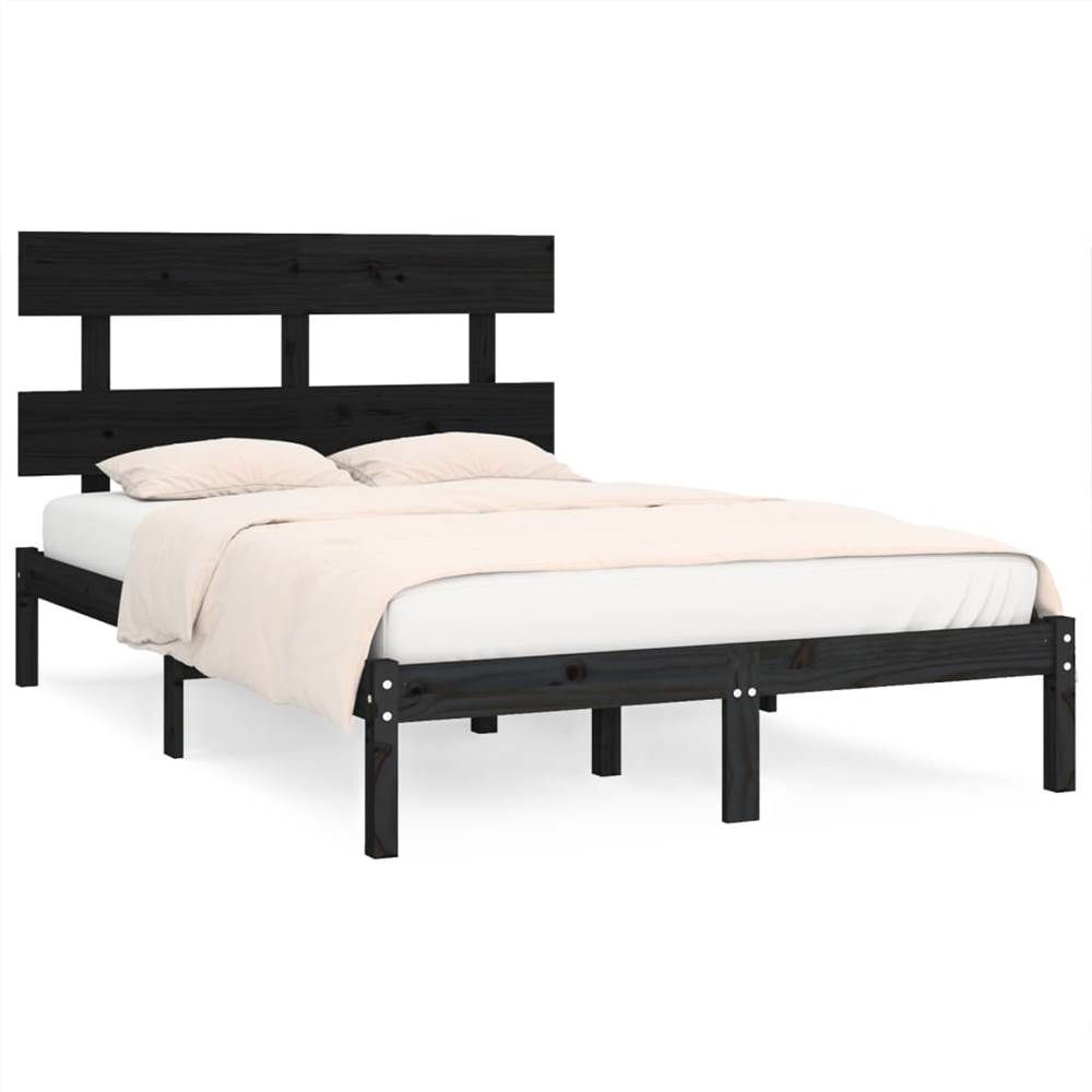 Bed Frame Black Solid Wood 180x200 cm 6FT Super King