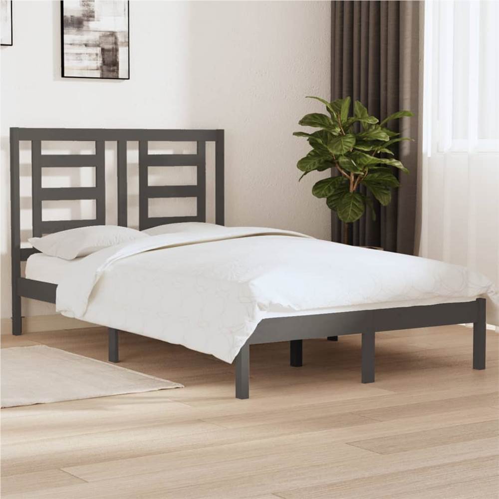 

Bed Frame Grey Solid Wood Pine 120x200 cm