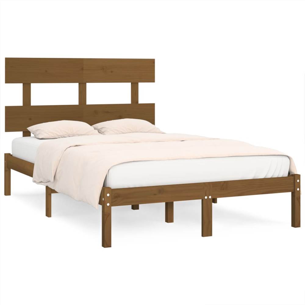 Bed Frame Honey Brown Solid Wood 120x200 cm