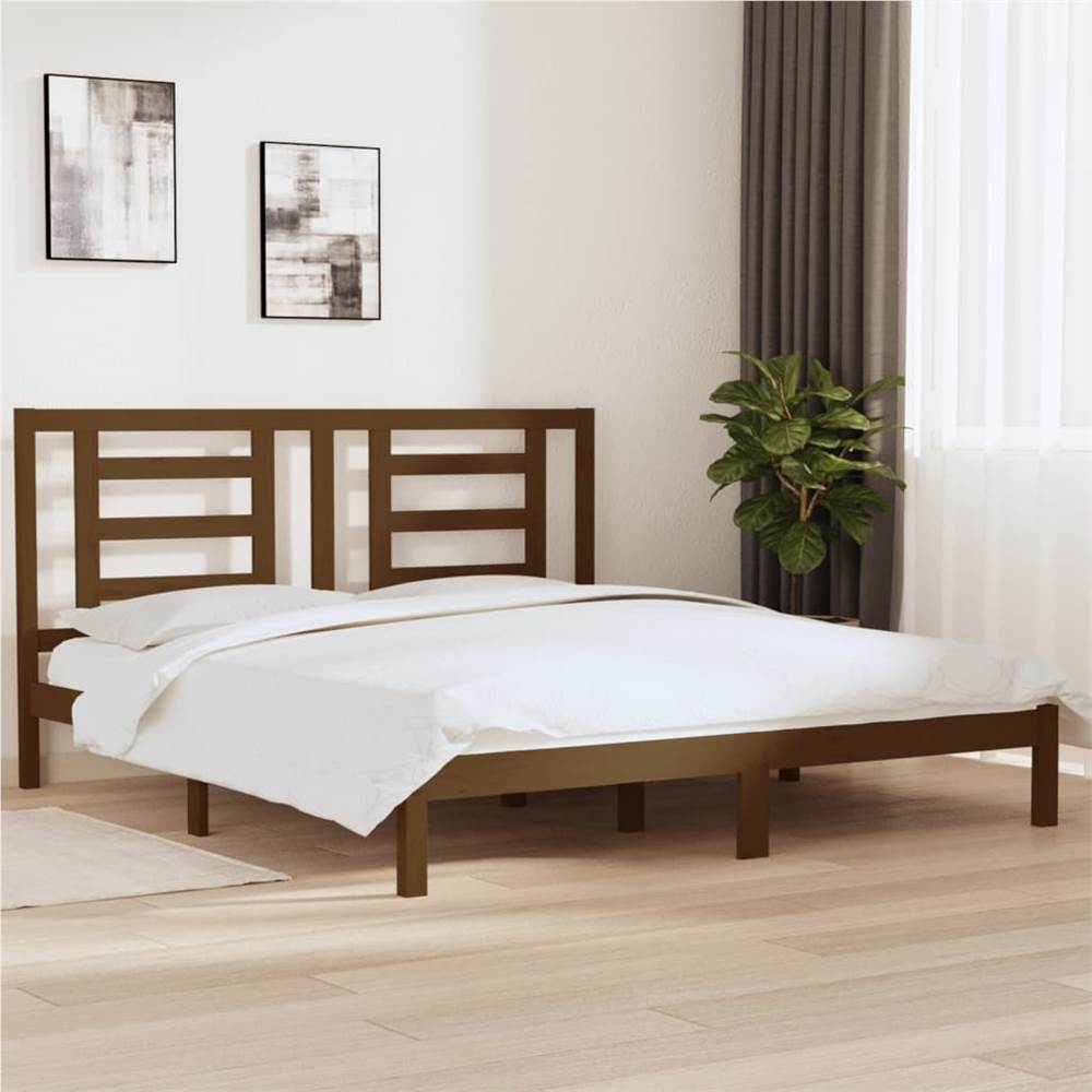 

Bed Frame Honey Brown Solid Wood 180x200 cm 6FT Super King Size