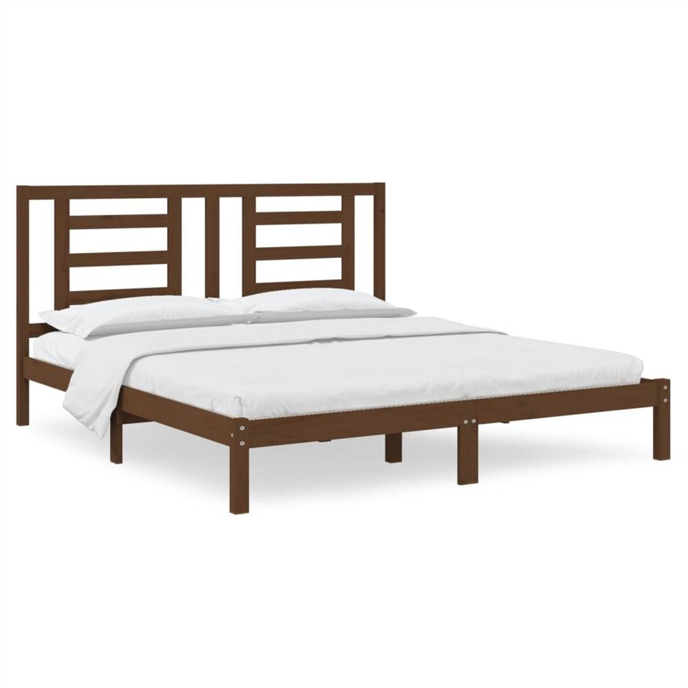 Bed Frame Honey Brown Solid Wood 180x200 Cm 6FT Super King Size 7 Bed Frame Honey Brown Solid Wood 180x200 cm 6FT Super King Size