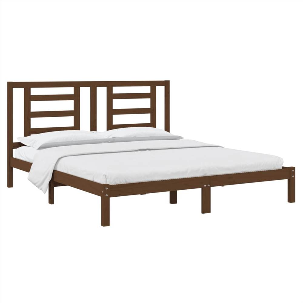 Bed Frame Honey Brown Solid Wood 180x200 Cm 6FT Super King Size 8 Bed Frame Honey Brown Solid Wood 180x200 cm 6FT Super King Size
