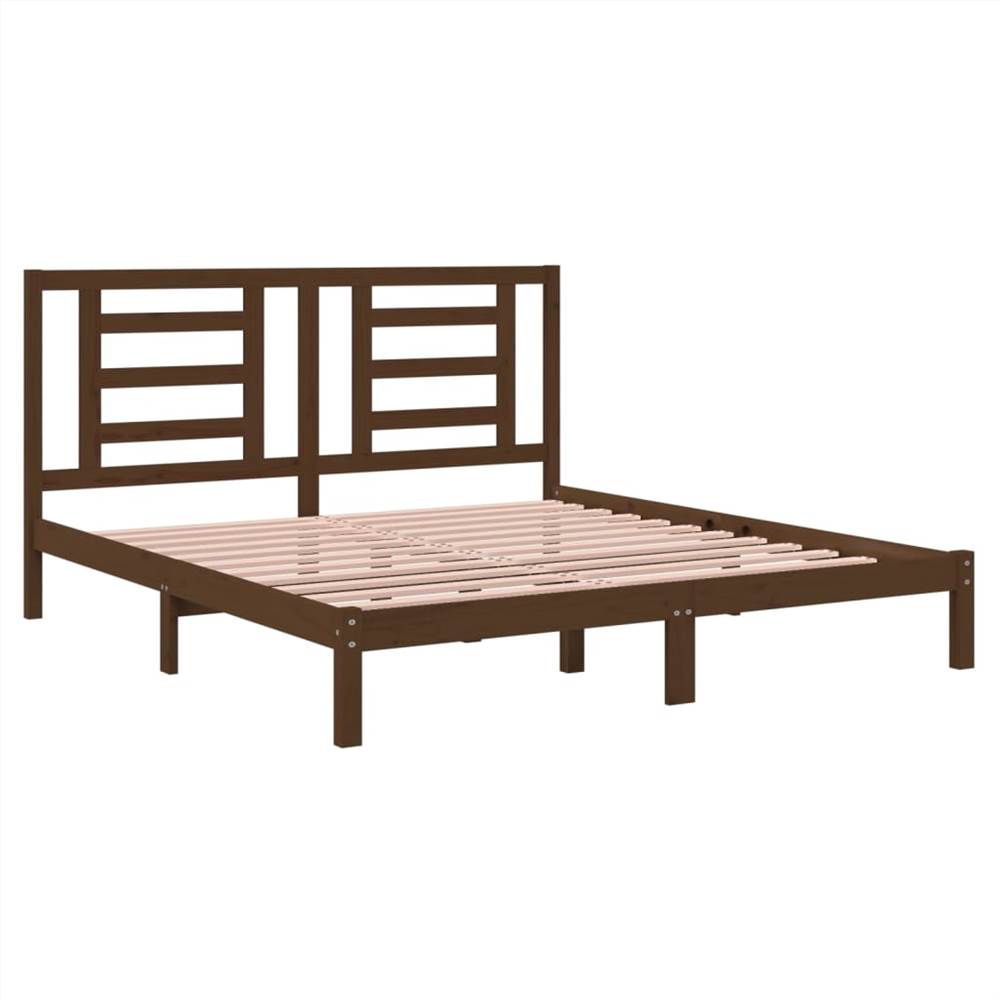 Bed Frame Honey Brown Solid Wood 180x200 Cm 6FT Super King Size 9 Bed Frame Honey Brown Solid Wood 180x200 cm 6FT Super King Size