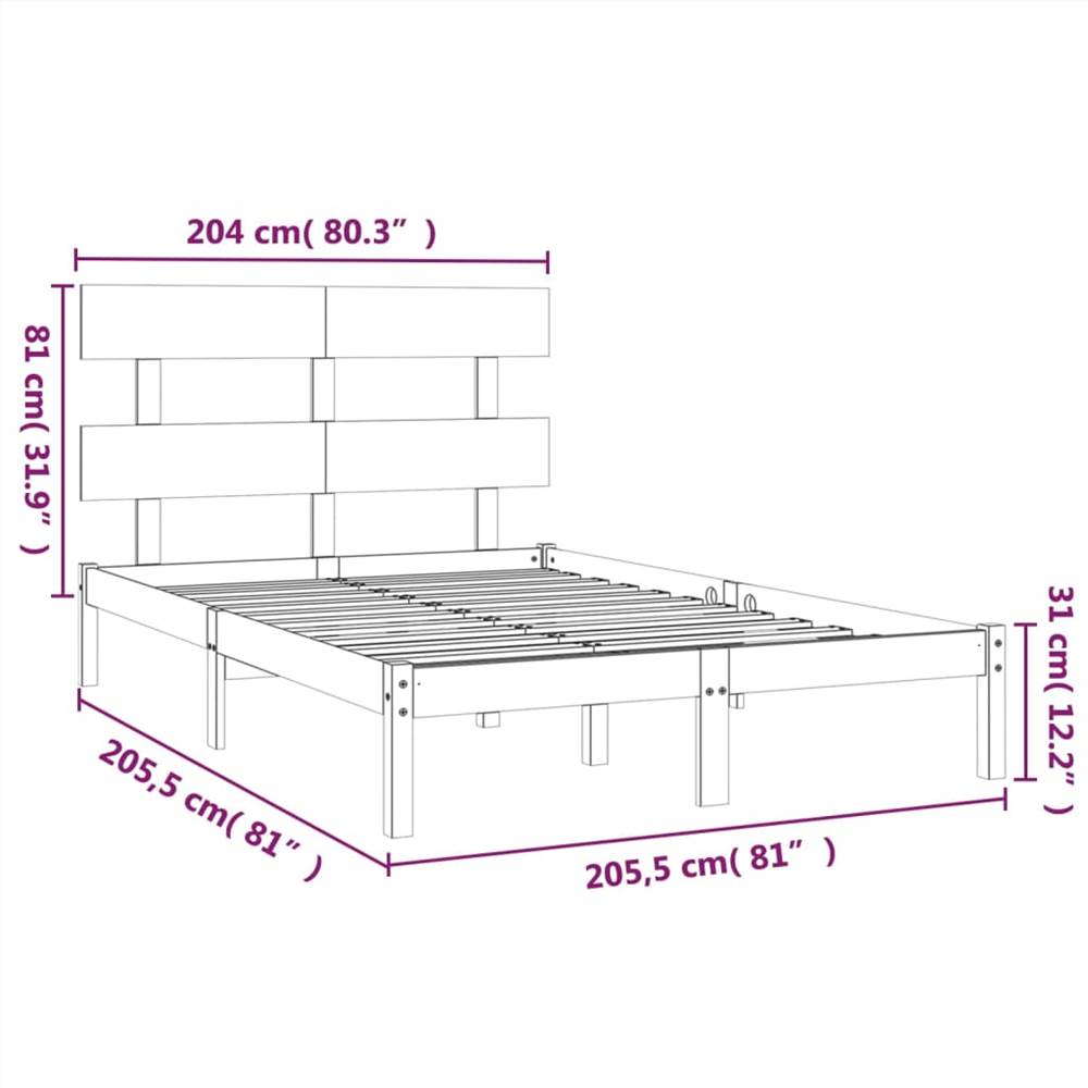Bed Frame Honey Brown Solid Wood 200x200 cm