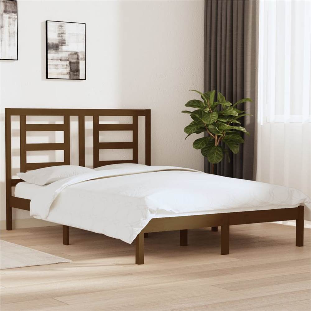 

Bed Frame Honey Brown Solid Wood Pine 140x200 cm