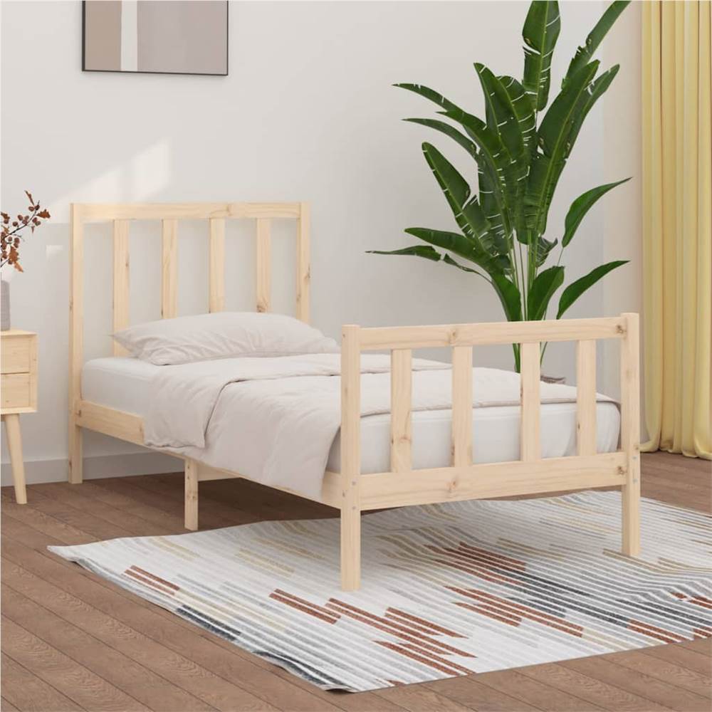 

Bed Frame Solid Wood 90x190 cm 3FT Single