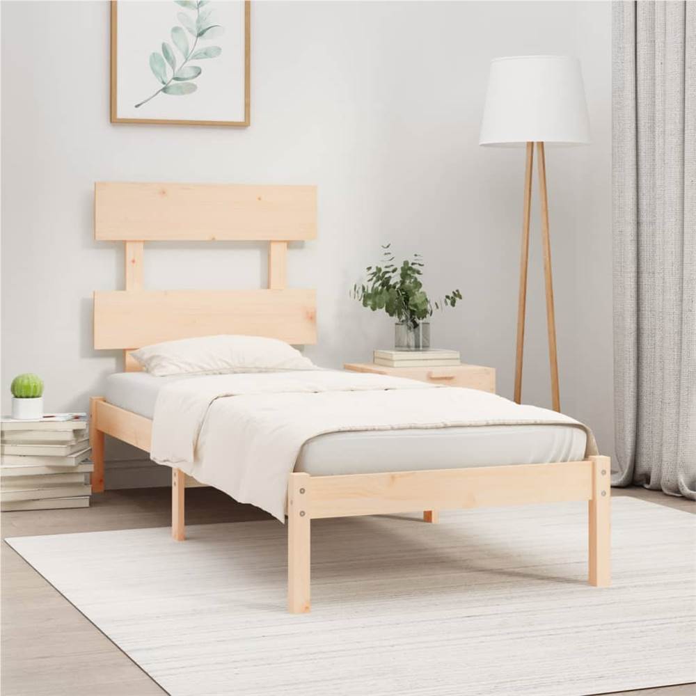 Bed Frame Solid Wood 90x190 cm 3FT6 Single