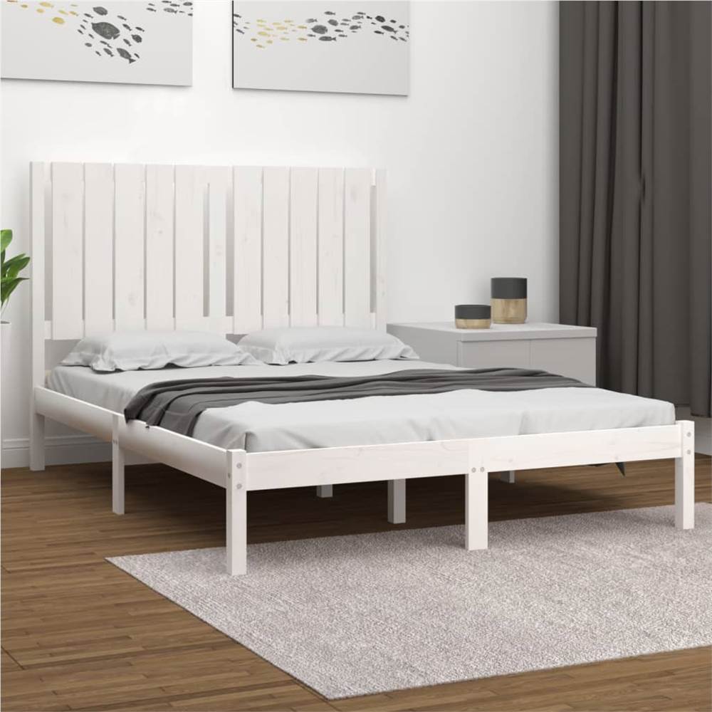 

Bed Frame White Solid Wood Pine 120x200 cm