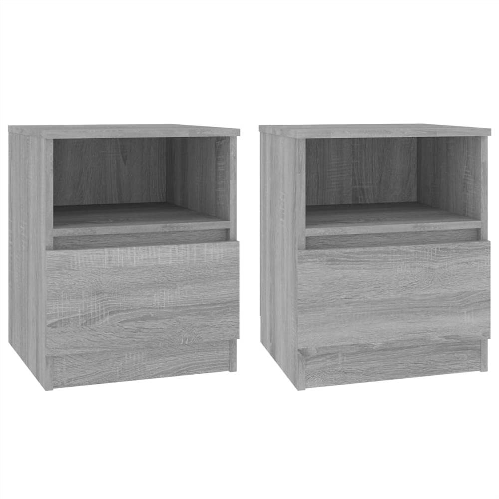 Bedside 2 pcs Grey Sonoma 40x40x50 cm Engineered Wood