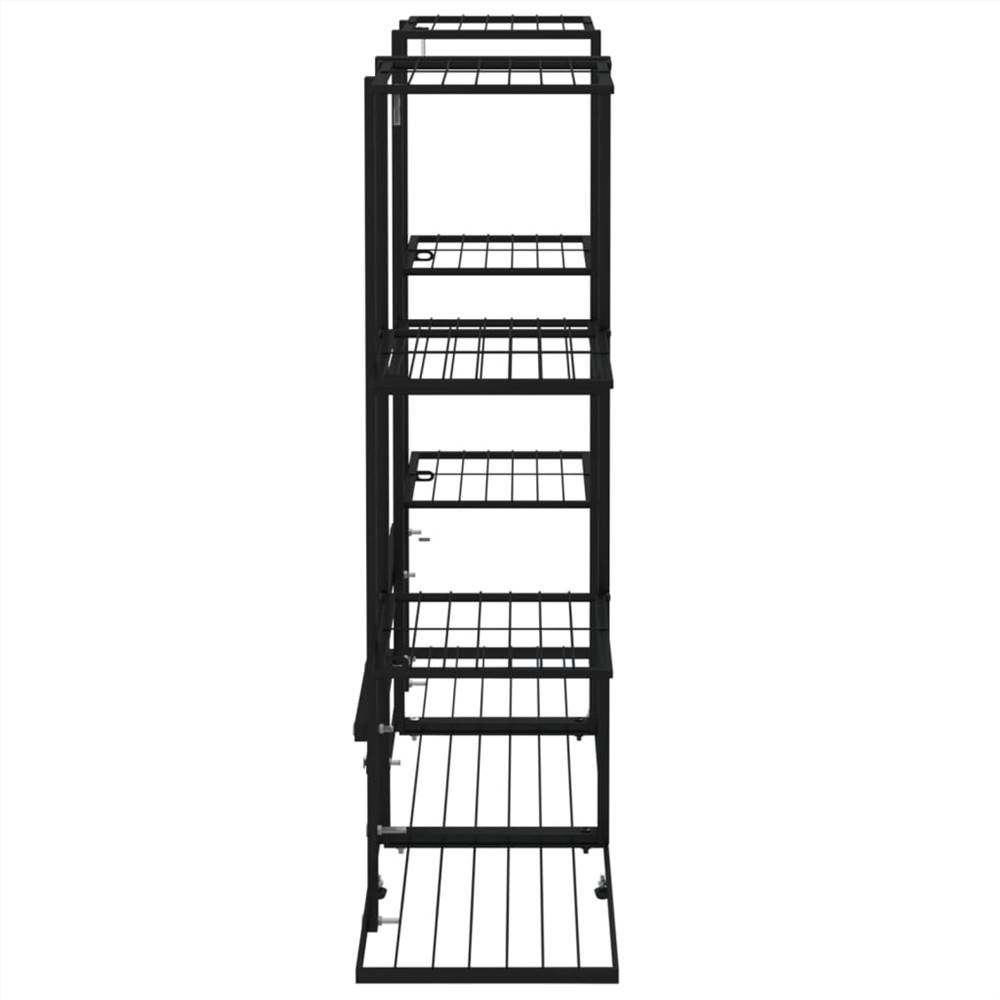 Flower Stand 94.5x25x89 cm Black Iron