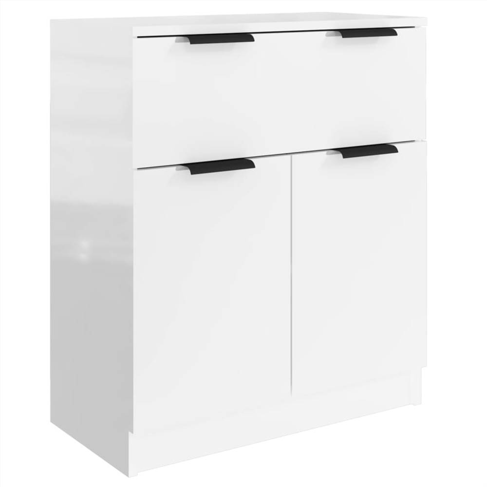 3 Piece Sideboards High Gloss White Engineered Wood 9 3 Piece Sideboards High Gloss White Engineered Wood