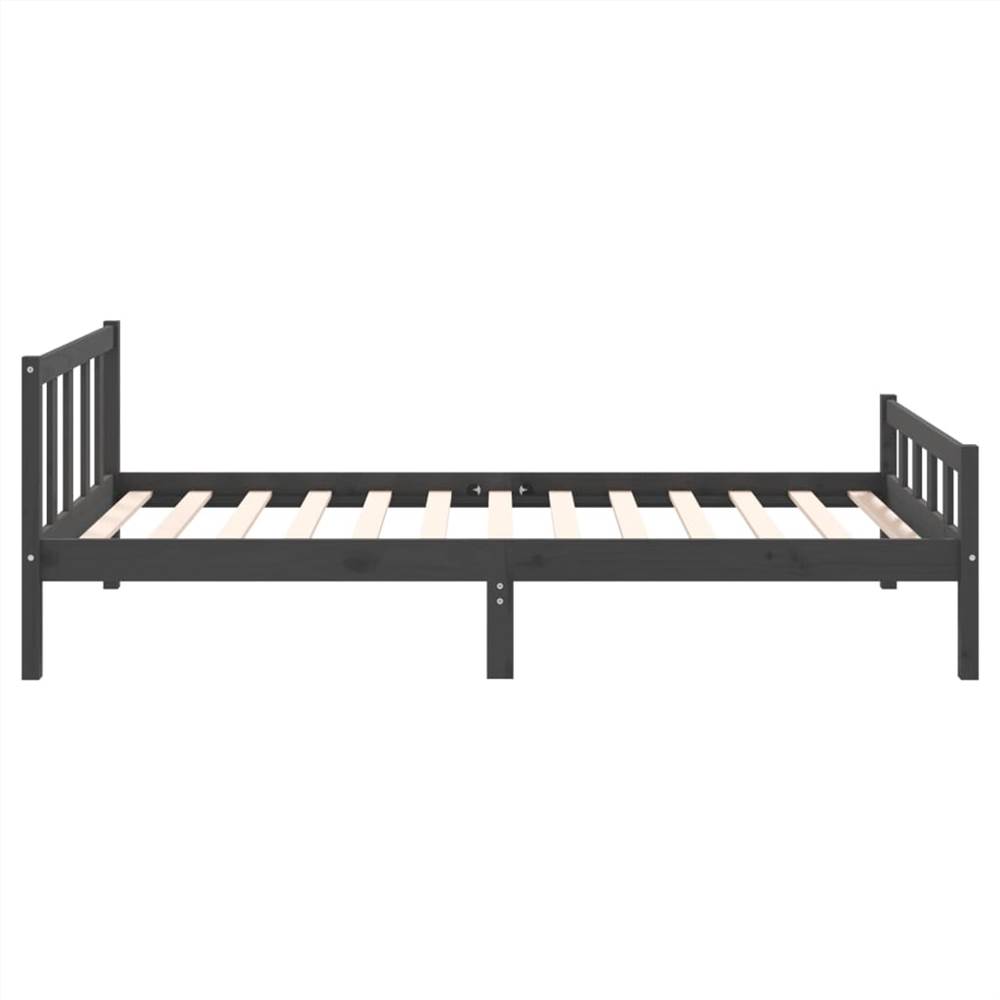 Bed Frame Grey Solid Wood 90x200 cm