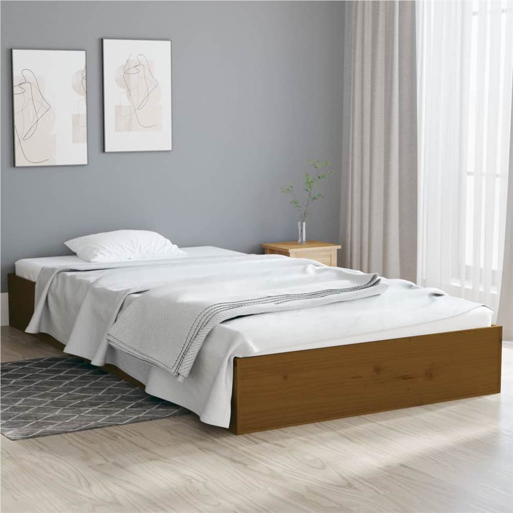 

Bed Frame Honey Brown Solid Wood 100x200 cm