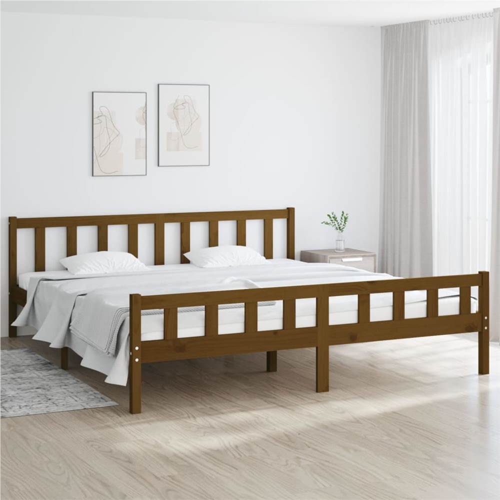 

Bed Frame Honey Brown Solid Wood 180x200 cm 6FT Super King