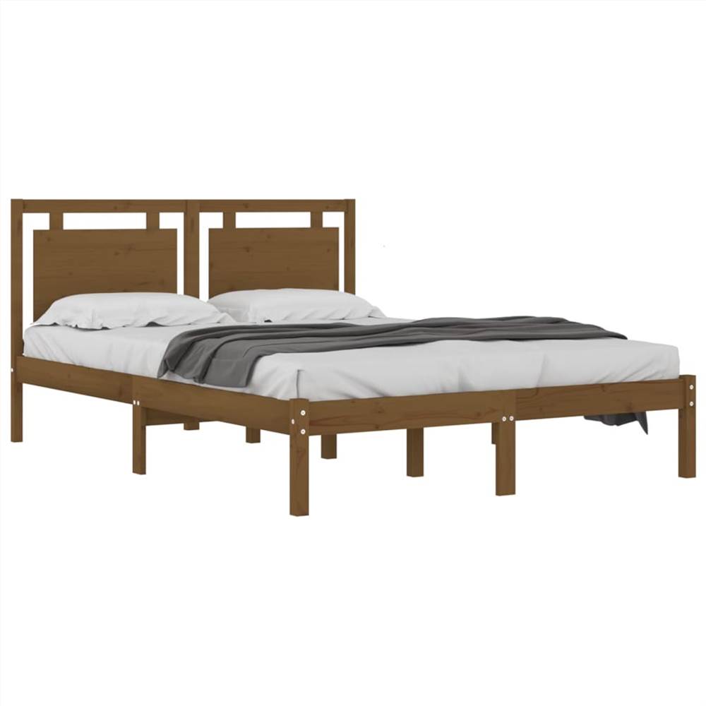 Bed Frame Honey Brown Solid Wood 200x200 Cm 8 Bed Frame Honey Brown Solid Wood 200x200 cm