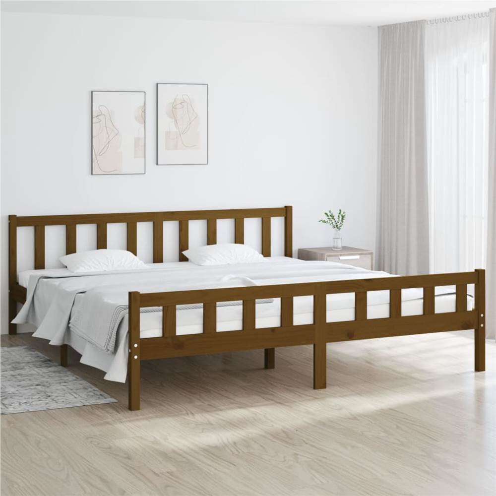 

Bed Frame Honey Brown Solid Wood 200x200 cm