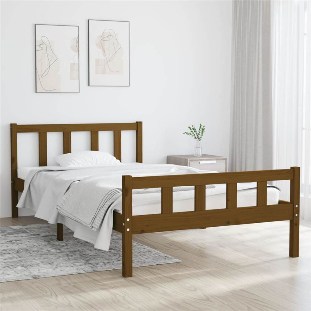 

Bed Frame Honey Brown Solid Wood 90x200 cm