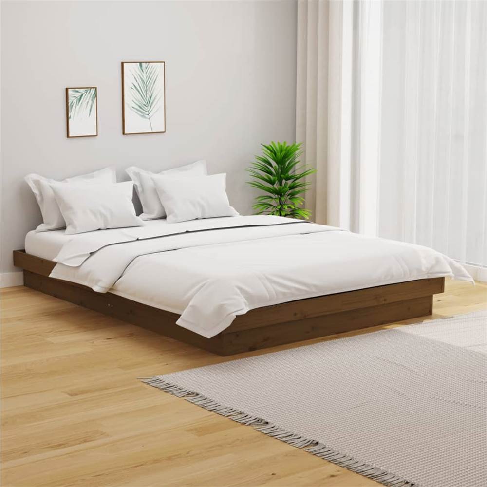 

Bed Frame Honey Brown Solid Wood Pine 140x190 cm