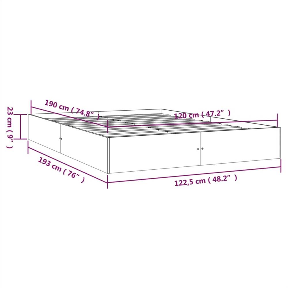 Bed Frame Solid Wood 120x190 cm 4FT Small Double