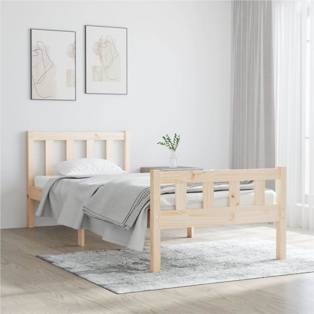

Bed Frame Solid Wood 75x190 cm 2FT6 Small Single