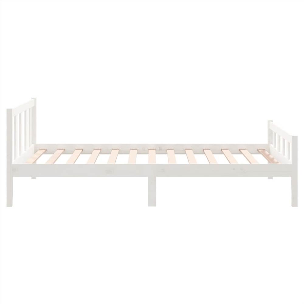 Bed Frame White Solid Wood 90x200 cm