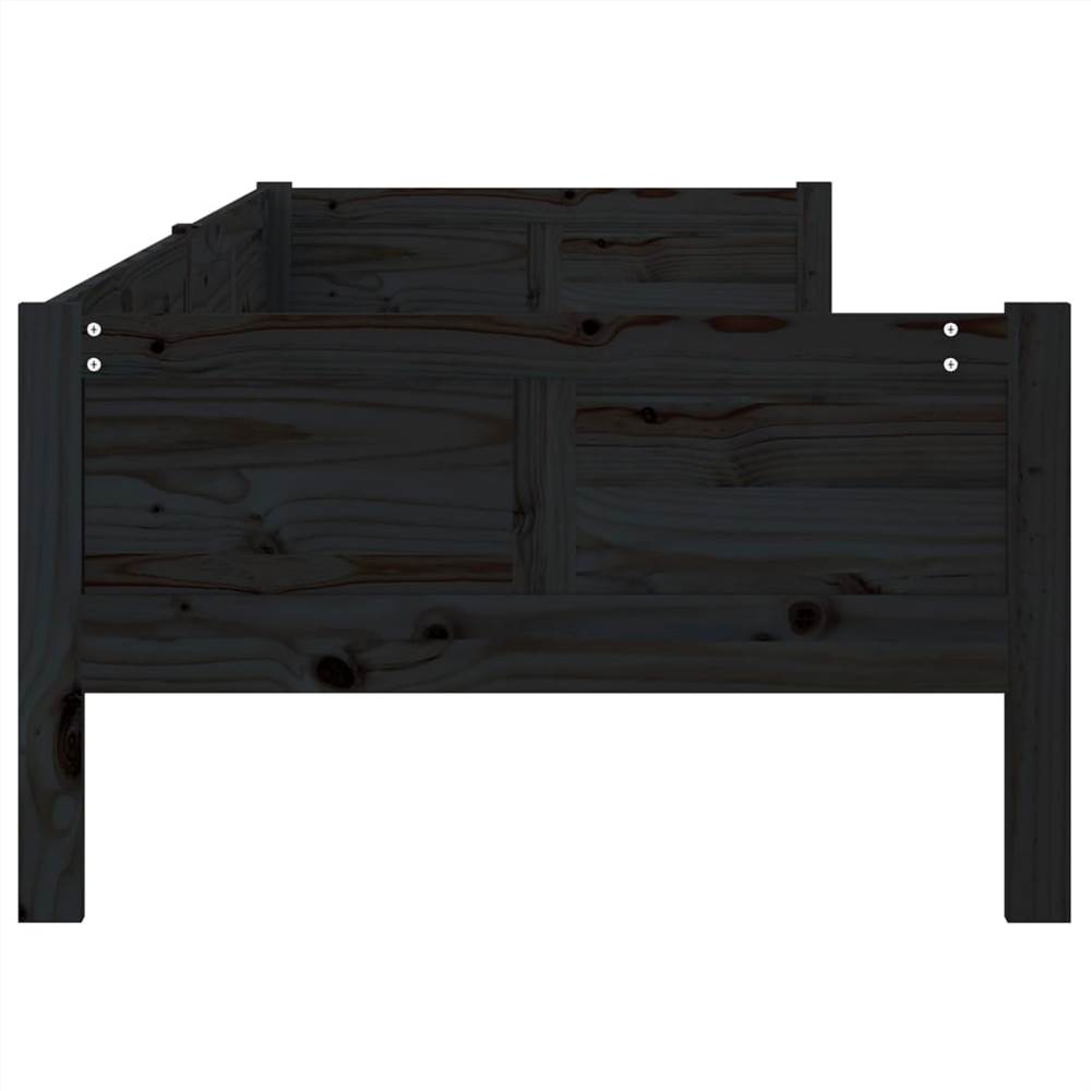 Day Bed Black Solid Wood Pine 90x190 Cm 11 Day Bed Black Solid Wood Pine 90x190 cm