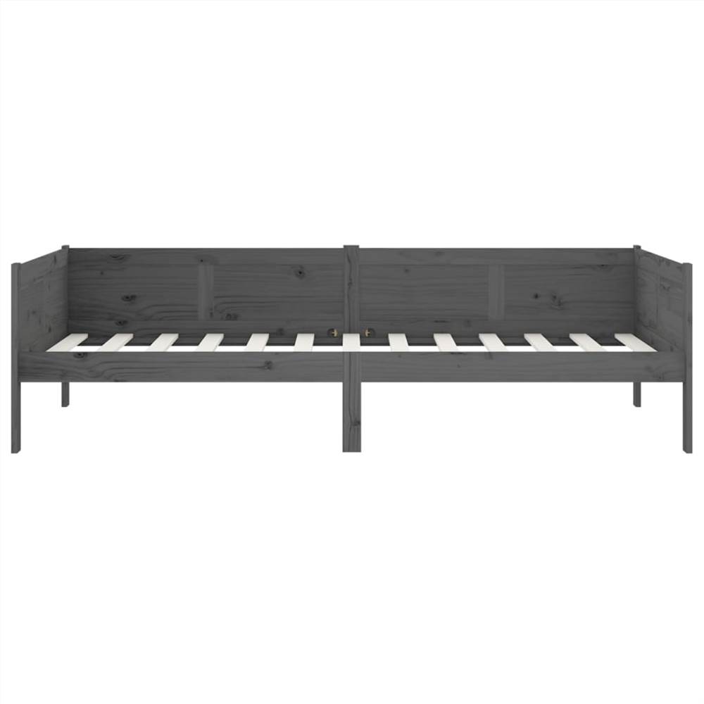 Day Bed Grey Solid Wood Pine 90x200 cm