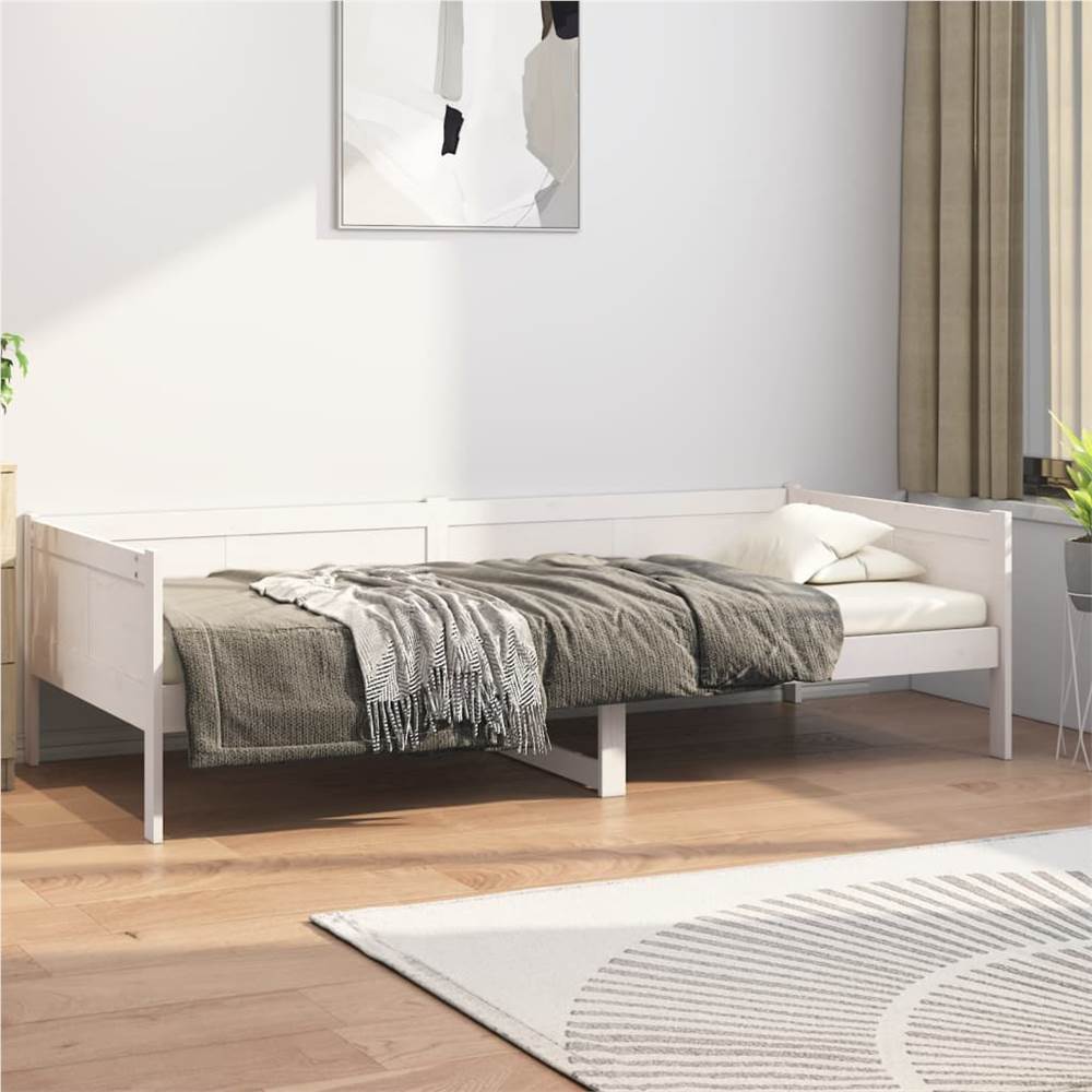 

Day Bed White Solid Wood Pine 90x200 cm