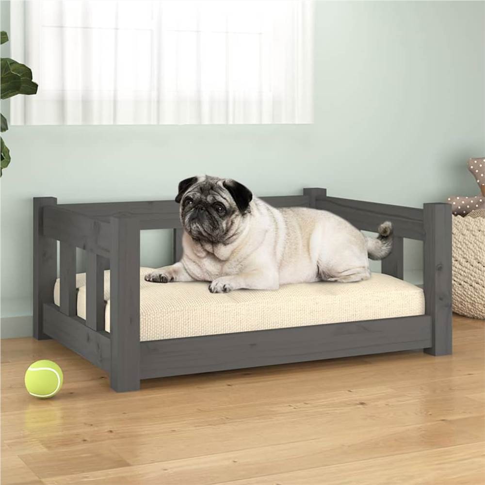 

Dog Bed Grey 65.5x50.5x28 cm Solid Wood Pine