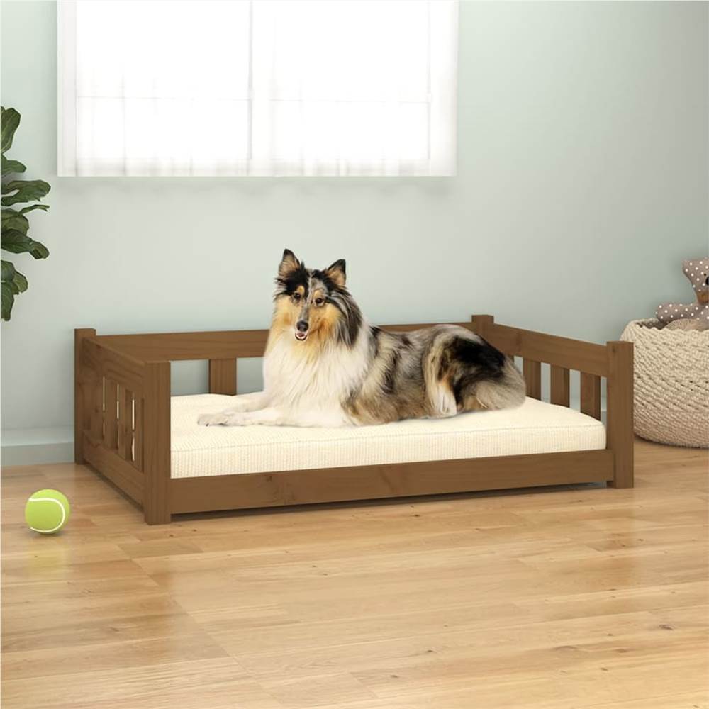 

Dog Bed Honey Brown 95.5x65.5x28 cm Solid Wood Pine