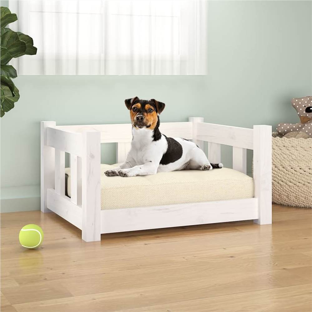 

Dog Bed White 55.5x45.5x28 cm Solid Wood Pine