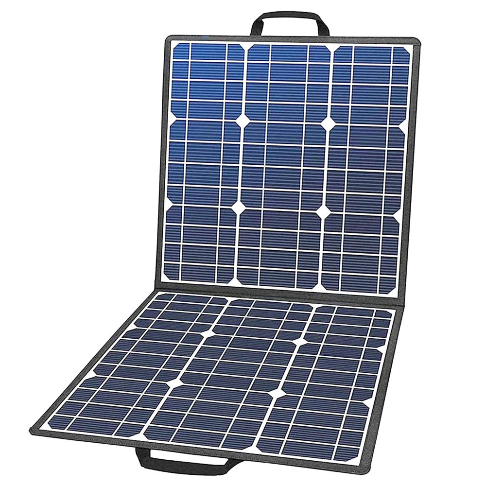 Flashfish SP18V 100W Portable Solar Panel 4-in-1 Connector Double USB Outputs Portable &amp; Foldable Compatible with Most Power Stations For Outdoor Camping Van RV Trip