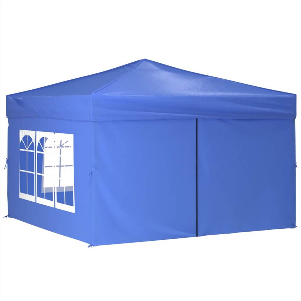 Folding Party Tent with Sidewalls Blue 3x3 m