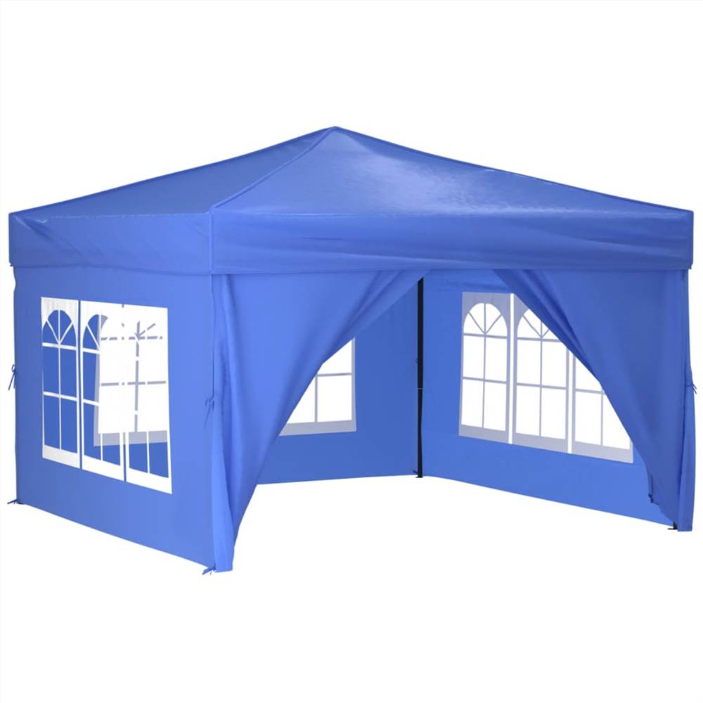 Folding Party Tent with Sidewalls Blue 3x3 m