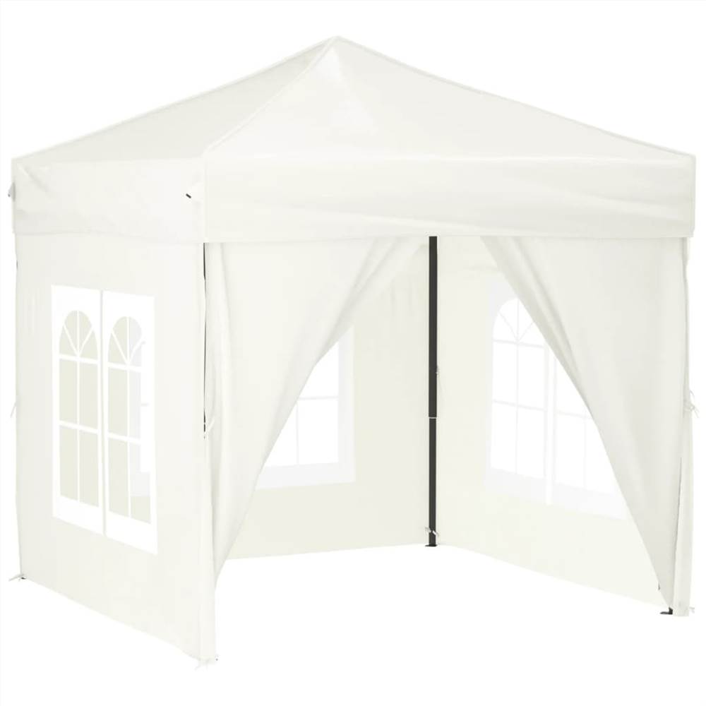 Folding Party Tent with Sidewalls Cream 2x2 m