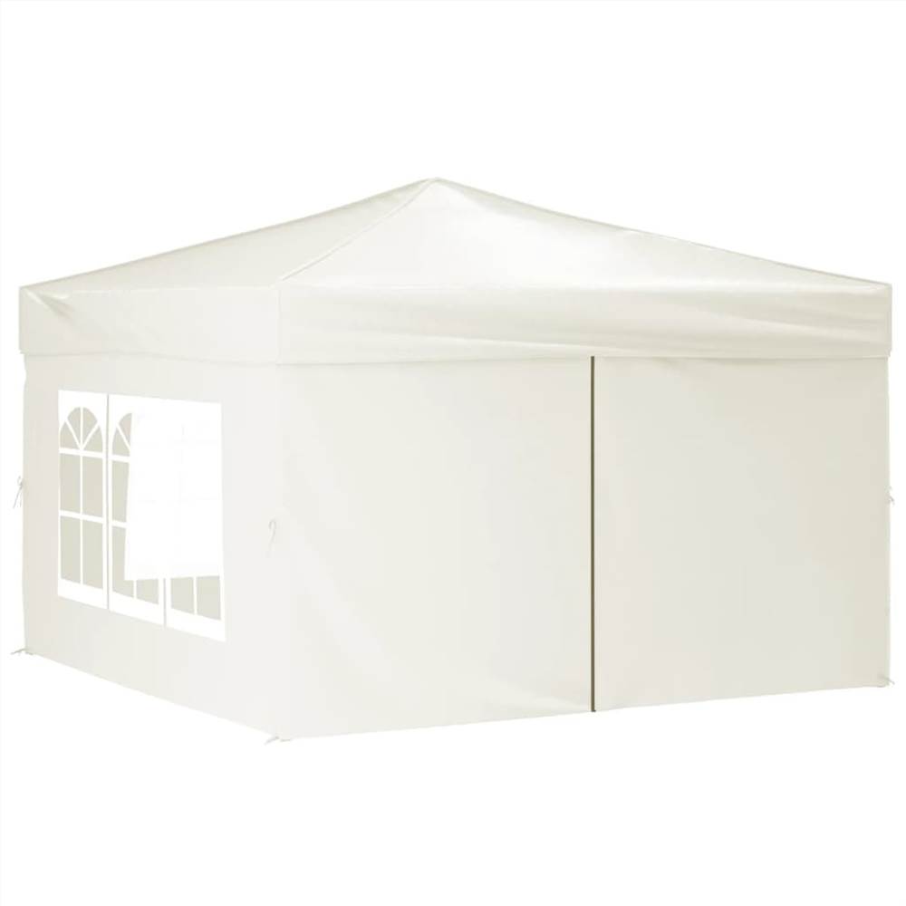 Folding Party Tent with Sidewalls Cream 3x3 m