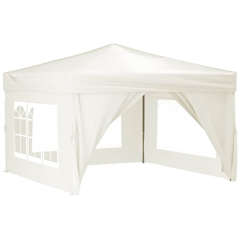 Folding Party Tent with Sidewalls Cream 3x3 m