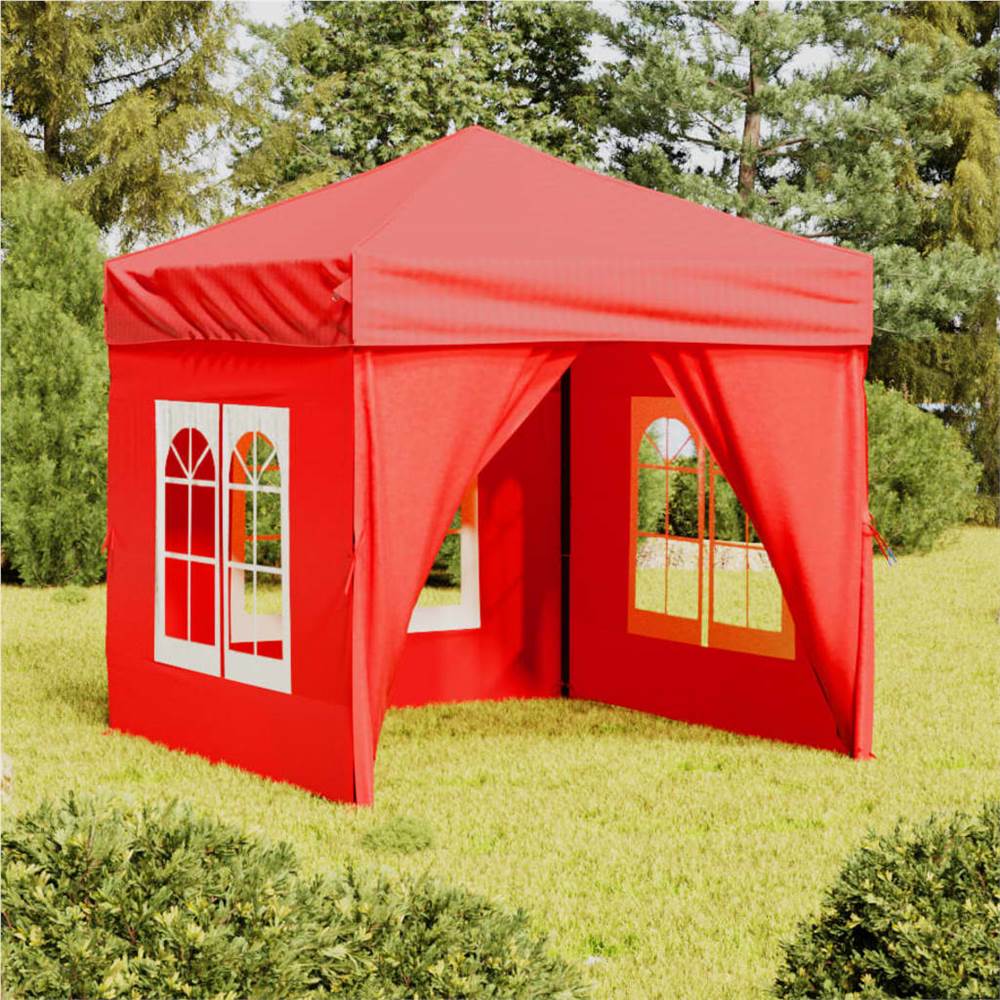

Folding Party Tent with Sidewalls Red 2x2 m