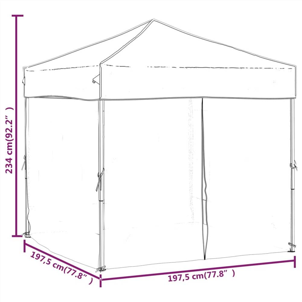 Folding Party Tent with Sidewalls Red 2x2 m