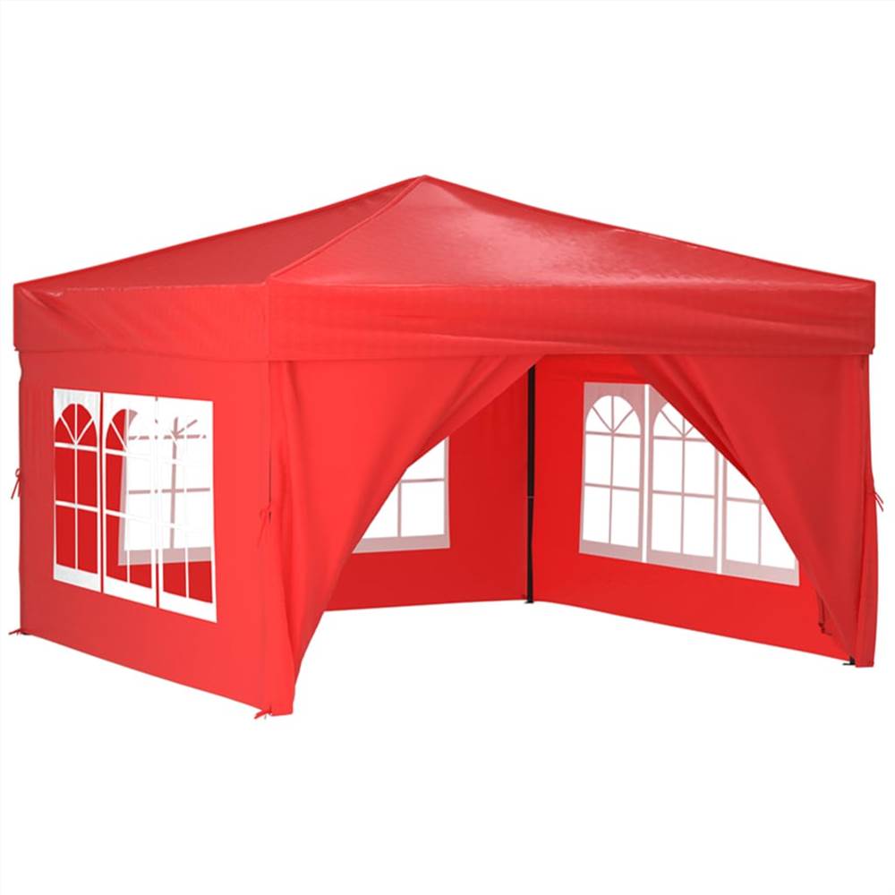 Folding Party Tent with Sidewalls Red 3x3 m