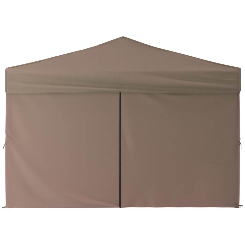 Folding Party Tent with Sidewalls Taupe 3x3 m