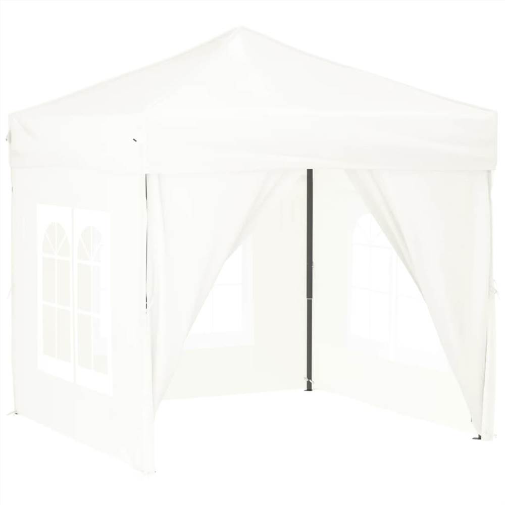 Folding Party Tent with Sidewalls White 2x2 m