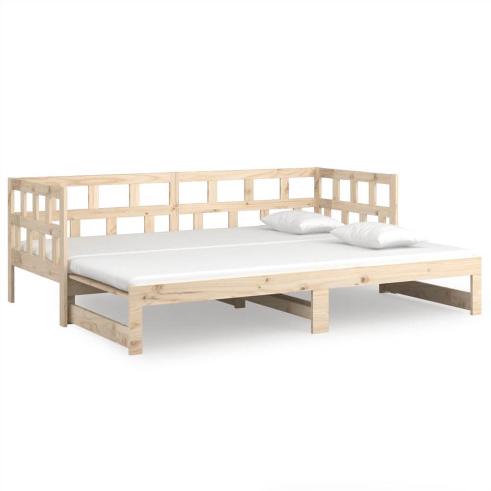 Pull-out Day Bed Solid Wood Pine 2x(90x200) Cm 7 Pull-out Day Bed Solid Wood Pine 2x(90x200) cm